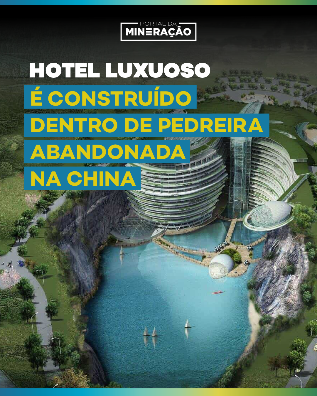 Hotel luxuoso é construído dentro de pedreira abandonada na China